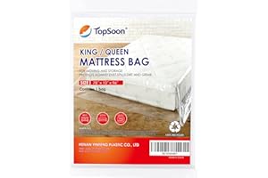TopSoon King/Queen Mattress Bag for Storage Mattress Disposal Bag Mattress Bag for Moving Clear