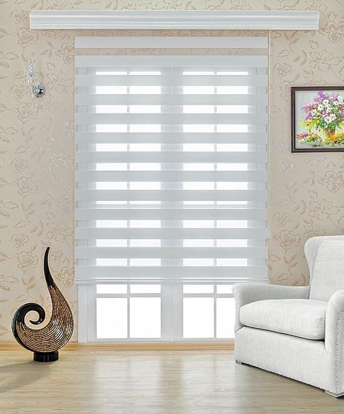 Duo Blind Length 250 cm Roller Blinds White with Closed Case