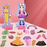 Toyssa Magnetic Dress Up Dolls Wooden Fashion Design Pretend Play Educational view 4