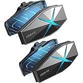 ASMAX F1 Motorcycle Bluetooth Headset with Smart Voice Control, 10 Riders Mesh Helmet Communication Systems, Noise Cancellati