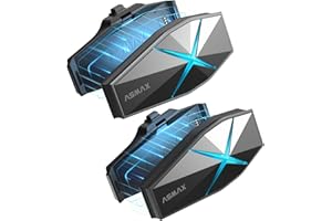 ASMAX F1 Motorcycle Bluetooth Headset with Smart Voice Control, 10 Riders Mesh Helmet Communication Systems, Noise Cancellation/Waterproof/APP FOTA/Magnet Base, 5mi Intercom for Snowmobile/ATV, 2 Pack