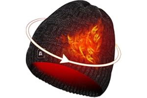 DUKUSEEK Heated Hat, Electric Winter Heated Beanie Hat with 7.4V Rechargeable Battery for Men Women Grey Black…