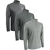 3Pack Quarter Zip Pullover Men 1/4 Zipper Sweatshirts Dry- Fit Long Sleeve Running Athletic Golf Work Out Gym Fishing Shirt Quick Dry Outdoor Active Sports Shirts Gray XL