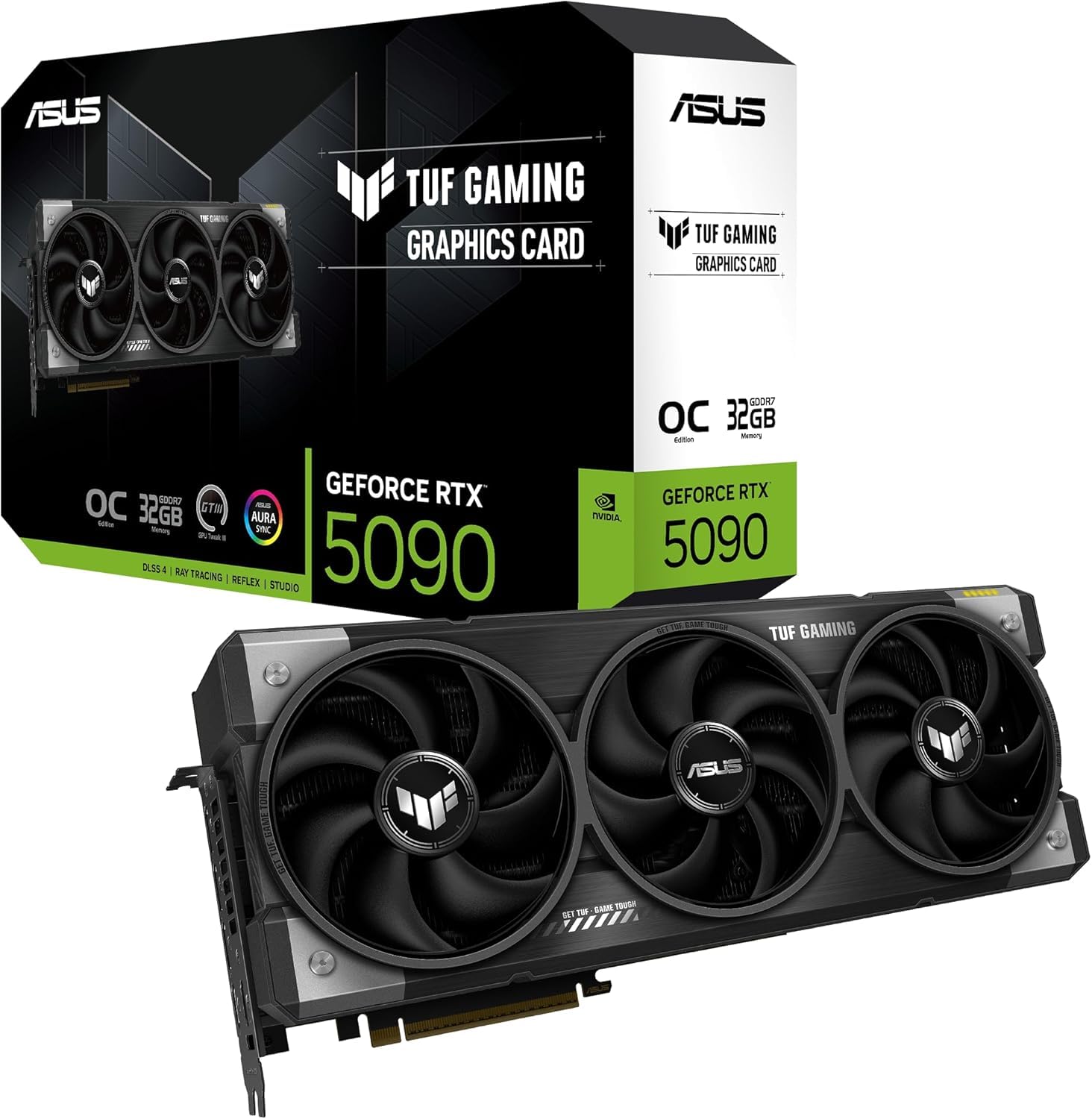 ASUS TUF Gaming GeForce RTX 5090 OC Edition 32GB GDDR7 Gaming Grafikkarte (Nvidia GeForce RTX5090, 3,6 Slot Design, PCIe 5.0, 2X HDMI 2.1b, 3X DisplayPort 2.1a)