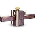 Mortise Gauge Woodworking Marking Gauge Ebony Mortise Square Gauge 6.4 Inches Sliding Mark Scraper Marker Measuring Tool with Brass Screw Type Adjustable Head Meter Carpentry Carpenter Accessories