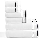Tommy Hilfiger - Bath Towels, 100% Soft & Absorbent Plush Cotton with Zero Twist Constructions, Quick Dry and Medium Weight Bathroom Towels (Legacy White, 6 Piece)
