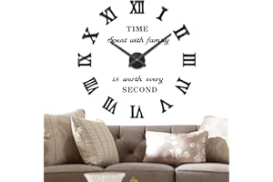 Vangold Large DIY Frameless Wall Clock Modern Mute 3D Wall Clock Mirror Stickers Home Office Decorations