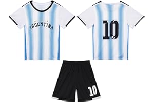 YANZEEG World Cup/Copa America & Argentina Brasil Portugal France Soccer Fan Jerseys for Kids Boys Girls Youth