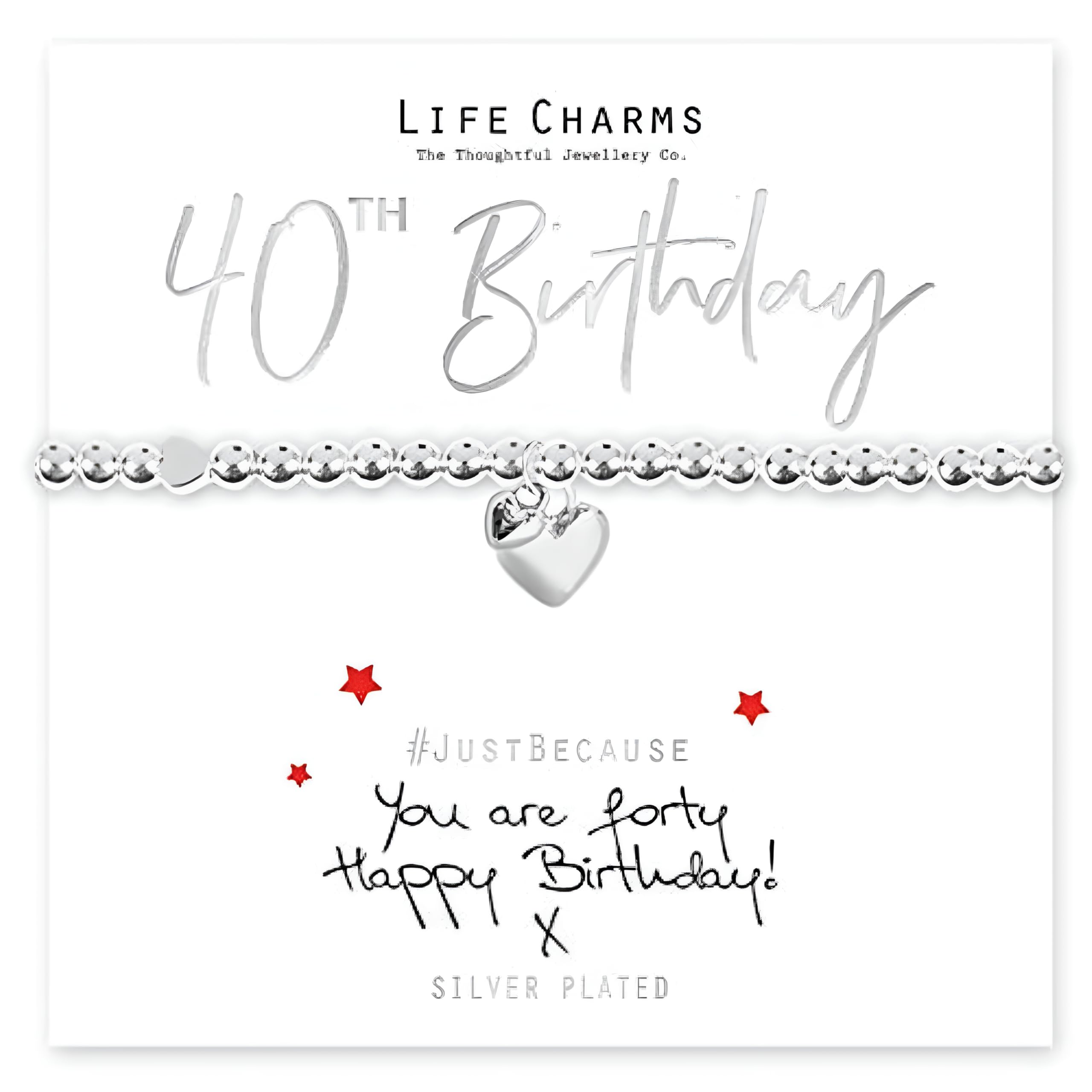 Life Charms Happy 40th Birthday Bracelet