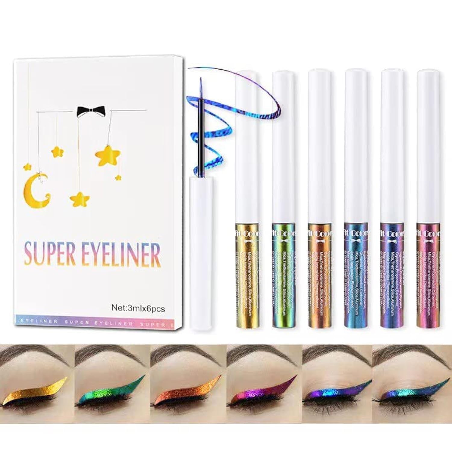 2pcs Rotatable Eyeliner Stamp Set - Quick Shaping Tool with Left/Right Eye Marked, Smudge-Proof & Long-Lasting, Ready to Use, Waterproof Eyeshadow Shimmer Stick, Durable Eyeshadow Pencil (#4)