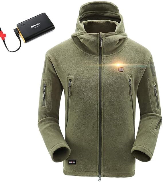 Amazon Co Jp Dewbu ポーラフリースジャケット メンズコート 電熱ジャケット ヒータージャケット バッテリー給電 充電式 3段温度調整 バイク 登山 電熱ウェア バイクウェア 防寒着 Db 517 アーミーグリーン 3xl 服 ファッション小物