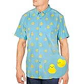 Men’s Short Sleeve Button Down Novelty Print Shirts – Casual Collared Summer Vacation Shirts for Men – Big & Tall Sizes S–4XL