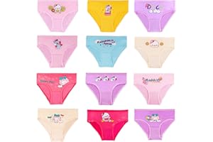JackLoveBriefs Girls Soft Cotton Underwear with 12 Packs Panties Assorted Briefs(2-9T)