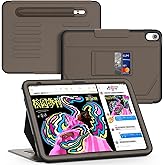 Lainergie Case for iPad (A16) 11th Generation 11''/iPad 10th Generation 10.9'', Slim Magnetic Multi-Angles Stand & Auto Sleep/Wake Case with Pen Holder & Card Slot for iPad 11th/10th Gen, Brown