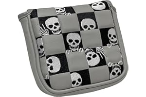 WTLJQQY Putter Cover Skull Golf Square Mallet Putter Head Cover Headcover Magnetic, Premium Golf Club Covers, Stylish Golf Head Covers, Funny Golf Square Mallet Putter Cover Fits Most Putters