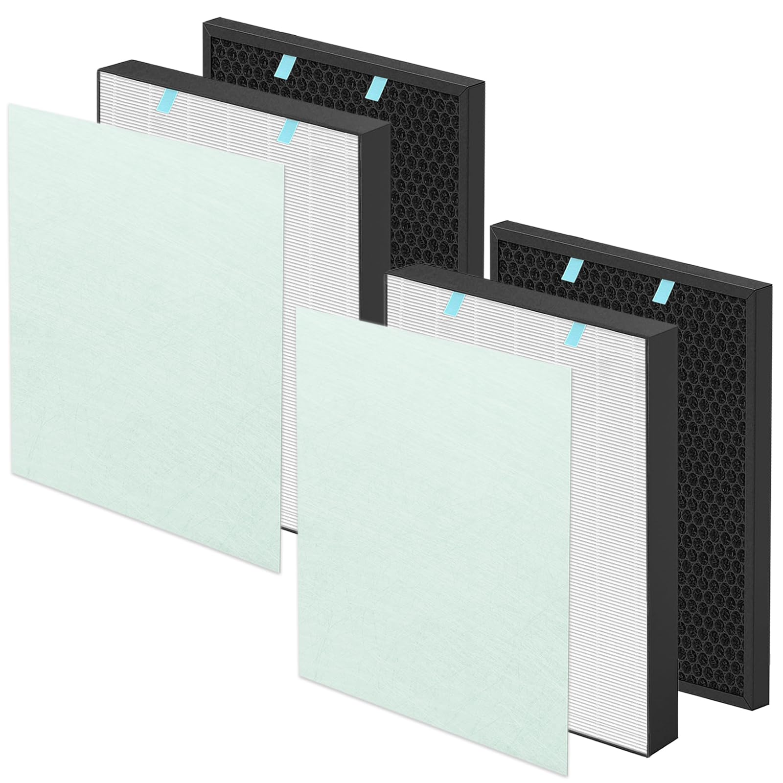 Photo 1 of 2 Sets Replacement Air400 Filter for Bissell Air400 air purifier, HEPA Activated Carbon Pack 3365, Include 2521 True Hepa Filters and Pre-Filters, 2520 Active Carbon Filters