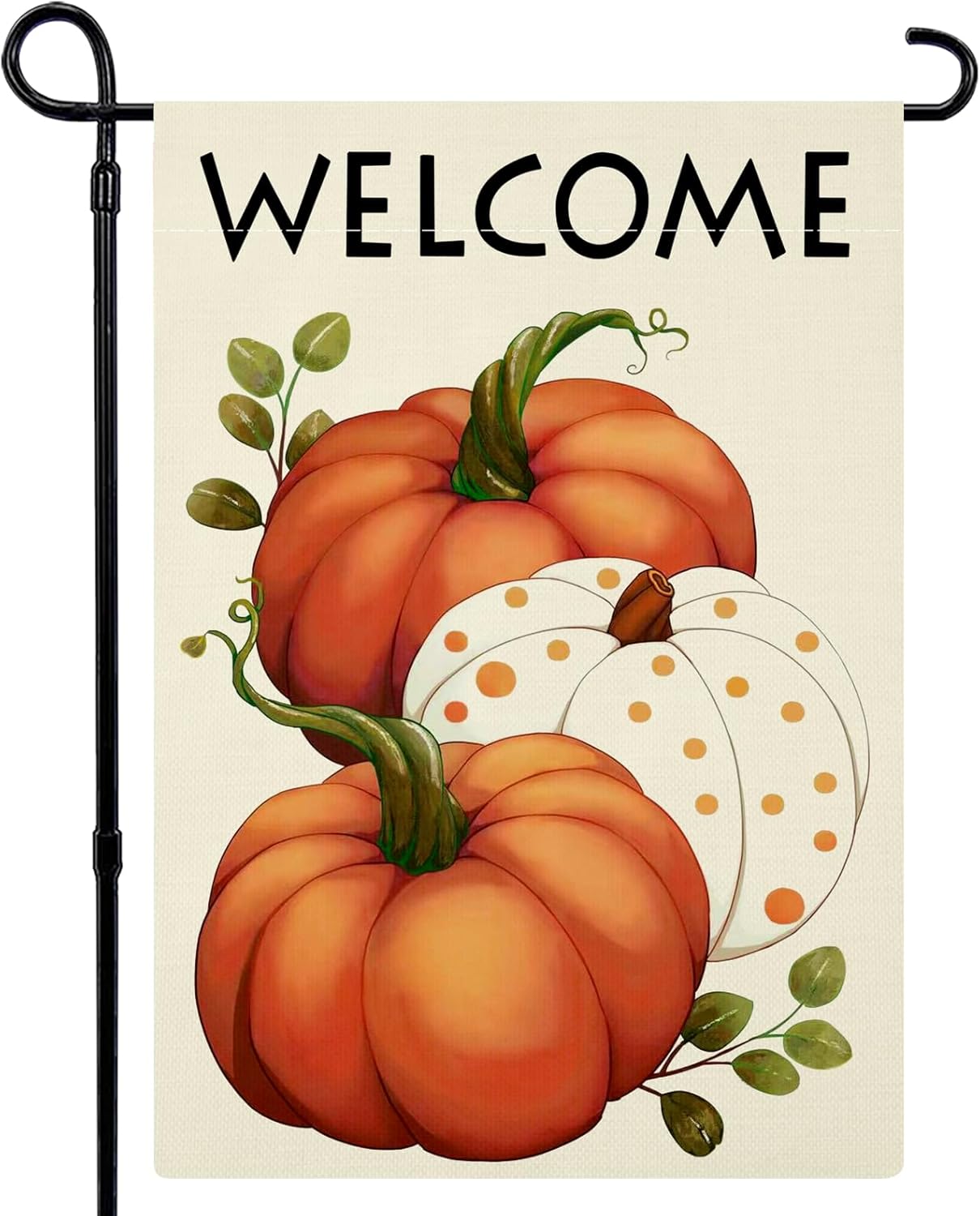 Flags - Fall Garden Flag Pumpkins 12x18 Inch Double Sided Welcome Fall Thanksgiving Garden Flag Yard Autumn Flag for Seasonal Outdoor Decoration
