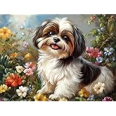 5D Shih Tzu Dog Diamond Art 12x16 Inch Full Drill Diamond Painting Kits for Adults & Beginners - DIY Art Crafts for Relaxation and Home Wall Decor 1