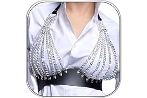 Bmirth Punk Leather Chain Tassel Body Chain Bikini Harness Chain Stylish Waist Chain Body Jewelry(Q)