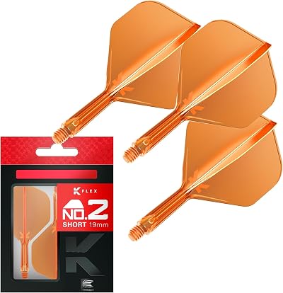Target Darts K Flex Integrated Flights and Shafts No2 Orange Short Pack of 3
