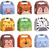 18Pcs Jungle Safari Animal Party Candy Boxes, Zoo Animals Theme Happy Birthday Party Favor Boxes for Cute Zoo Animal Theme Kids Party Decoration Supplies