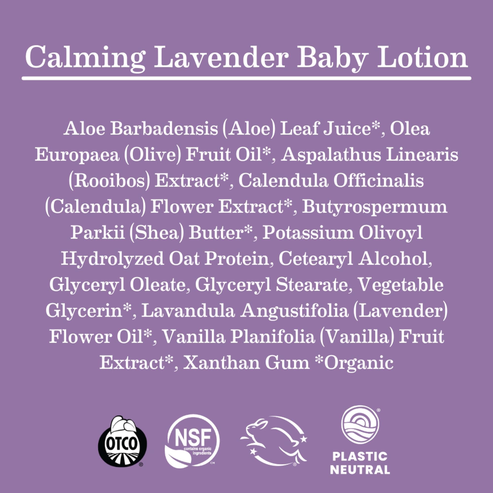 Earth Mama Calming Lavender Baby Lotion for Dry Skin, Calendula Cream