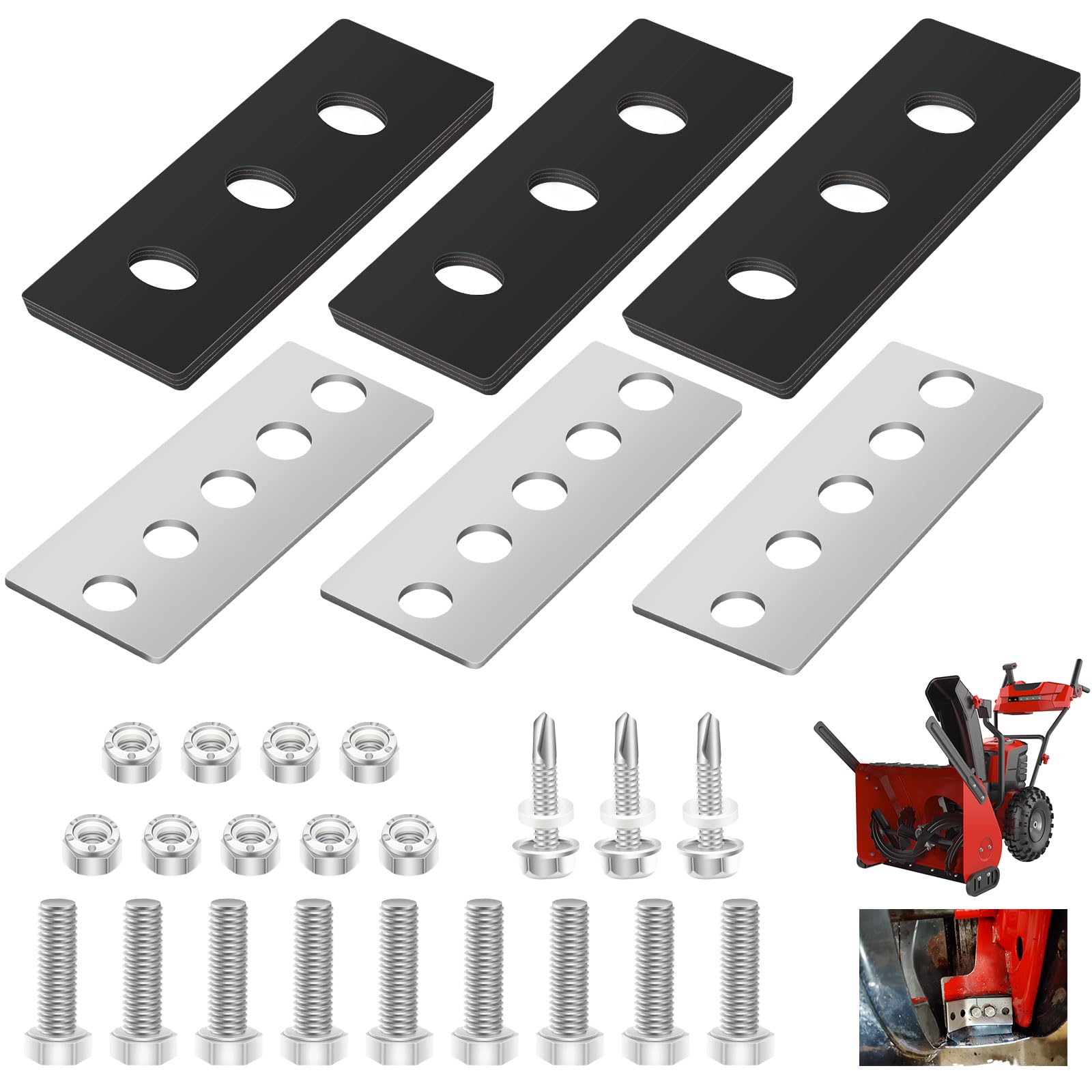 Photo 1 of 100% 304 Stainless Snow Blower Impeller Modification Kit - 1/4" 3-Snow Blower Blade Universal - Modifies 2-Stage Machine, Rust-Resistant Reuse in Harsh Environments (3)