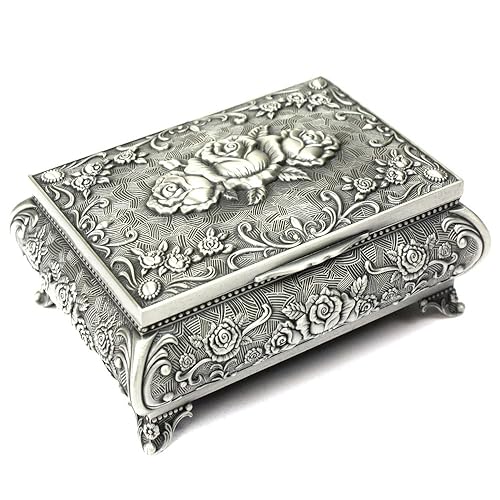 Silver Plated Antique Trinket Box Small With Feet Box New & Boxed