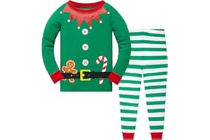 Akyzic Little Boys Girls Christmas Pajamas Sets for Baby Boys Santa Claus Snowman Sleepwear