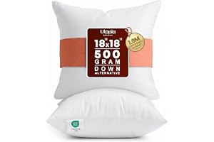 Utopia Bedding 18x18 Pillow Inserts, Set of 2, White – Indoor Decorative Throw Pillows for Bed, Sofa & Couch – Soft, Supportive & Fluffy Cushion Inserts