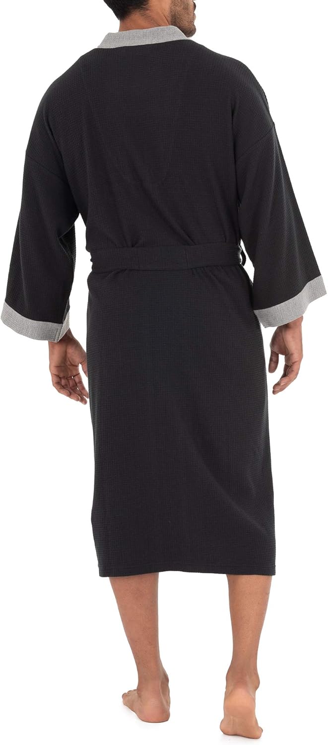 IZOD Men's Waffle Knit Kimono Robe at  Men’s Clothing store