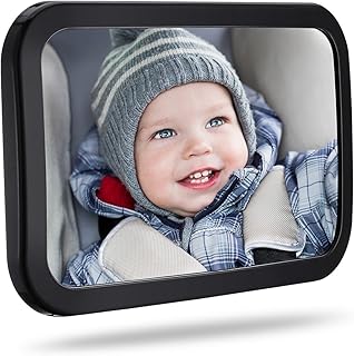 TOPELEK Rücksitzspiegel, Spiegel Auto Baby, Rückspiegel Baby Autospiegel Shatterproof Car Rückspiegel kompatibel mit meisten Auto drehbar doppelriemen, 360° schwenkbar für Baby Kinderbeobachtung.