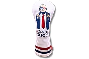 Funny Golf Head Covers Trump Bad Shot Driver Fairway Wood Putter Headcover with Madson Golf Cart Magnet for securing Golf Head Cover, Donald Trump Merchandise, Dad Gifts for Birthday