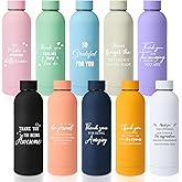 Bokon 10 Pcs Employee Appreciation Gifts Thank You Water Bottle Bulk 17 oz Stainless Steel Frosted Inspirational Team Bottle with Box for Coworker Teacher Nurse Staff Christmas Gifts