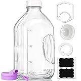 64 Oz Heavy Duty Glass Milk Bottle with Reusable