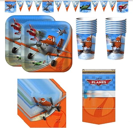 Amazon ディズニー プレーンズ パーティーセット プレート ナプキン カップ テーブルカバー バナー 16名 パーティーグッズ おもちゃ