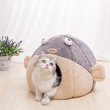 Amazon Bemin 猫用ハウス ドーム型 フグ 犬用ハウス 小型犬 室内 キャットハウス 暖かい ペットハウス 犬小屋 ドーム 犬 ハウス 猫 ベッド 冬 クッション 犬ベッド ふかふか ネコハウス冬 可愛い おしゃれ S Bemin ベッド クッション 通販