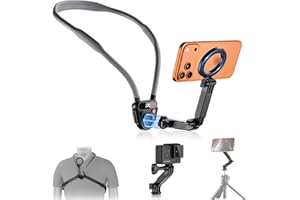 Lightweight Magnetic Neck Mount for Phone & Action Camera,Magnet Neck Phone Holder with 3 Removable Arm for iPhone 17 Air 16 