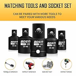 BOEN 5 Piece Impact Socket Adapter Set and Reducer