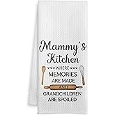 WOTYPU Mammy Gifts Kitchen Towels, Mammy Grandma Gifts for Birthday Thanksgiving Christmas from Grandkids Dish Tea Towel for Kitchen Decor, Grandmother Gift Hand Towels, 16X24 Inch