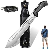 Dream Reach Heavy Duty Machete - Portable Full Tang Outdoor Knife with Sheath Strap for Camping Hiking Gift for Men 9.6 Inches