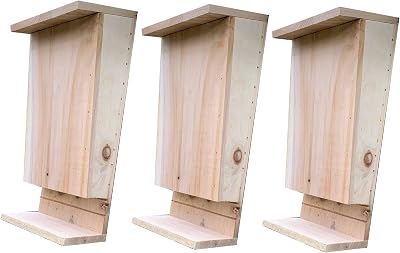 Selections Wooden Bat House Roosting Box with Landing Perch & Grooved Interior