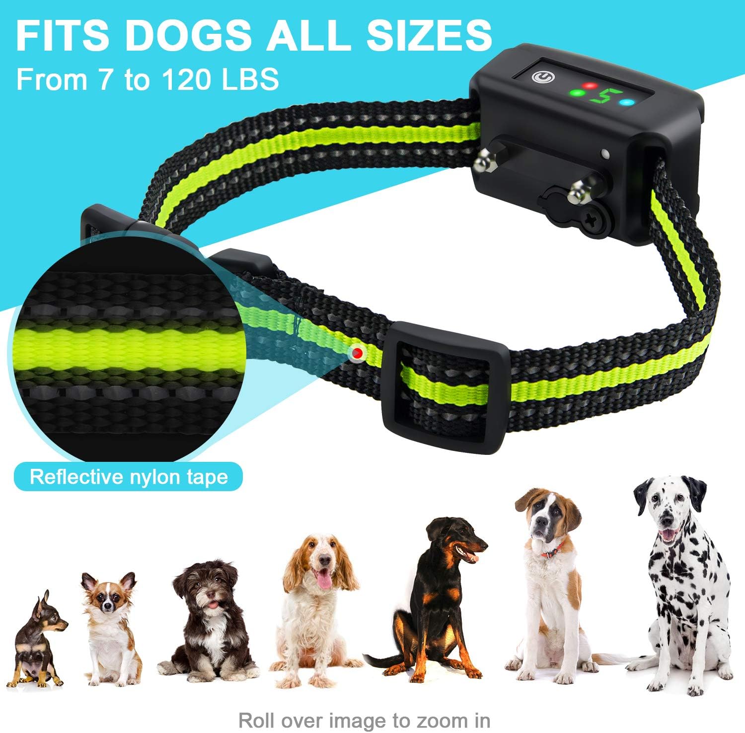 Bark Collar Barking Control Training Collar with Beep Vibration and No Harm Shock(5 Adjustable Sensitivity Control) for Small Medium Large Dog : Pet Supplies