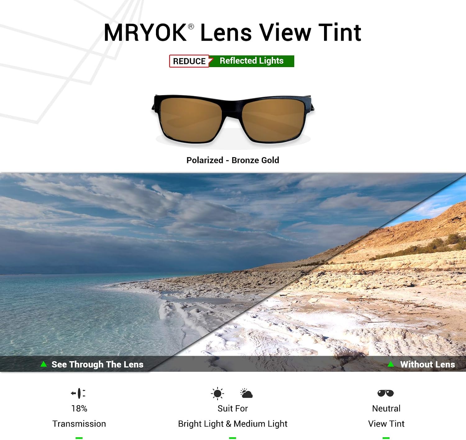 Mryok Polarized Replacement Lenses for Oakley Turbine OO9263-65mm - Bronze Gold, Polarized - Bronze Gold - Image 5