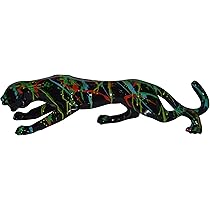 Amazon.com: Modern Art Black Jaguar Mixed Colors Resin Statue - Size: 27"L  x 7"W x 7"H. : Home & Kitchen