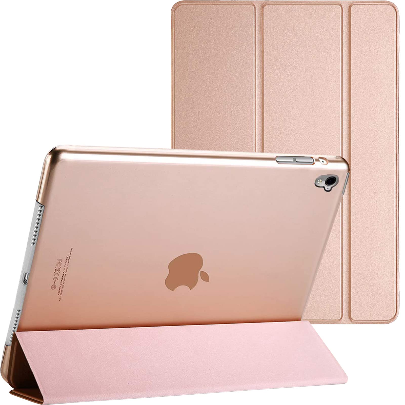 Magnetic Case For iPad 10.2 9/8/7th Generation 2021 2020 2019 Smart Cover With Auto Sleep Wake Function (Rose Gold)