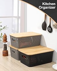 EOENVIVS Storage Bins with Lids 6 Pack, Plastic