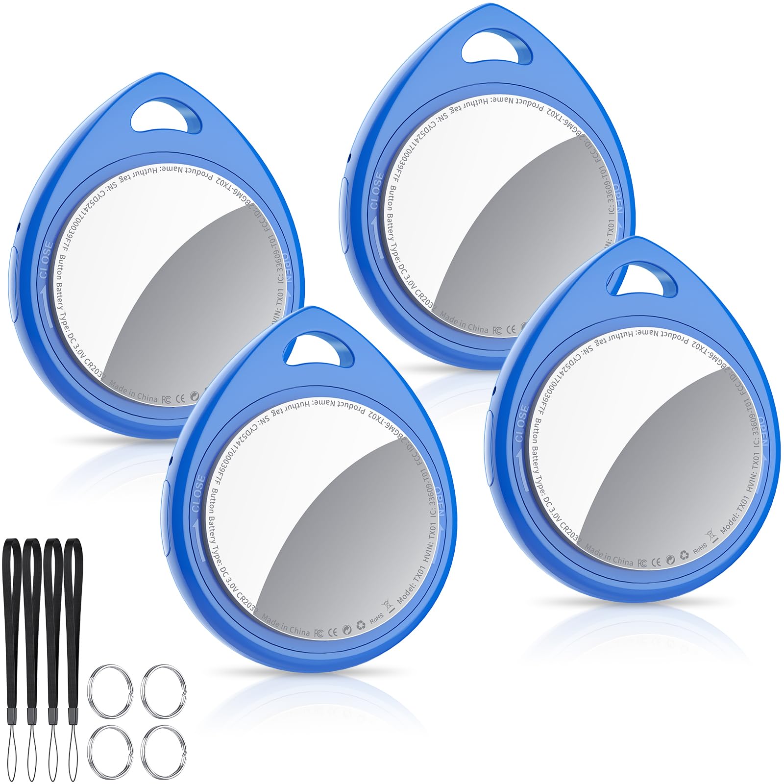 Air Tracker Tags 4 Pack Blue, 5.3 Bluetooth Tracker