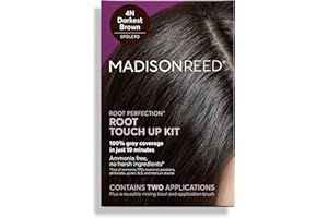 Madison Reed Root Perfection Permanent Root Touch Up, Darkest Brown 4N Spoleto, 10 Minutes for 100% Gray Root Coverage, Ammonia-Free Hair Dye, Two Applications