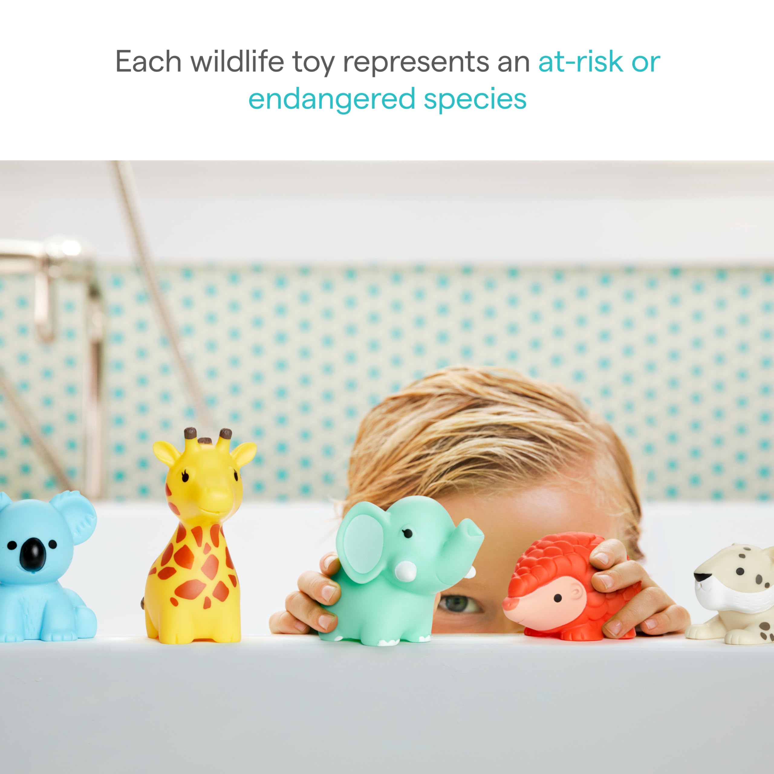 Munchkin Baby Bath Toy Squirts for Babies and Toddlers 9 Months and Up, Wild Animal Squirters, 8 Pack